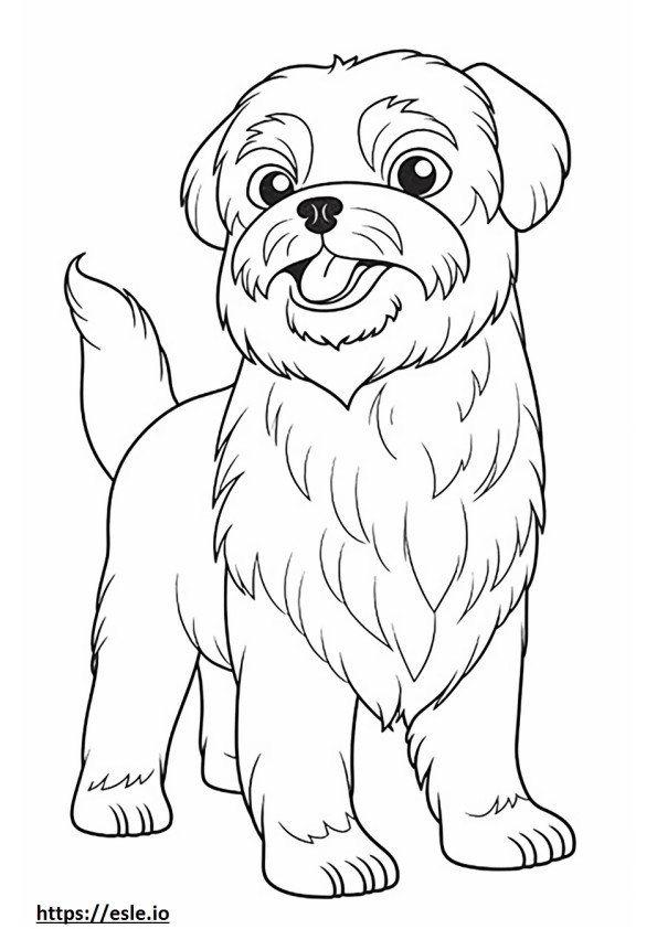 Brussels Griffon happy coloring page