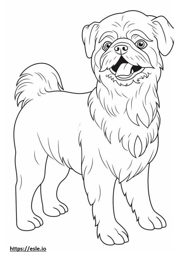 Brussels Griffon happy coloring page