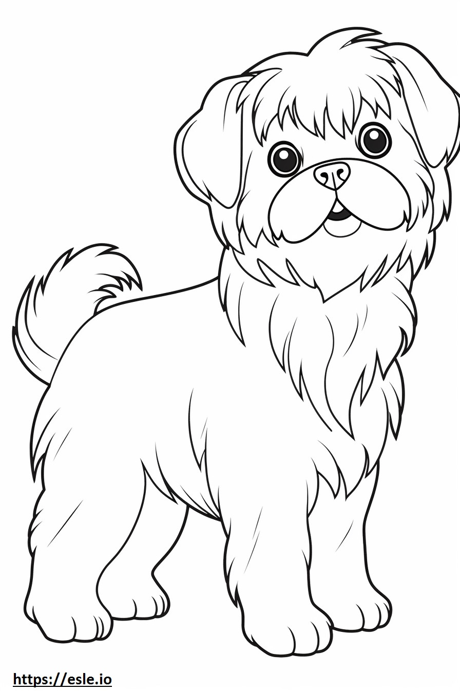 Brussels Griffon Kawaii coloring page