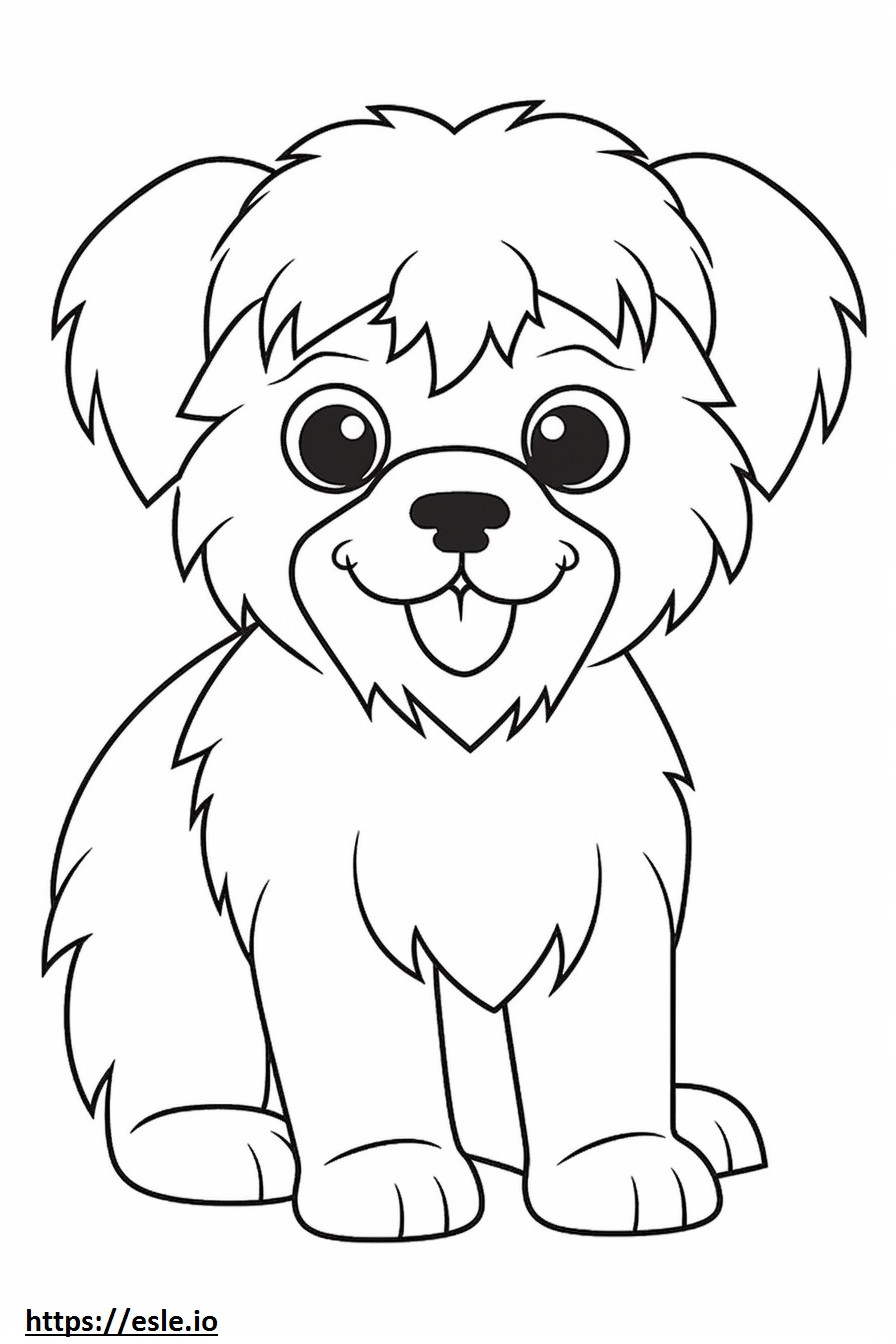 Brussels Griffon Kawaii coloring page
