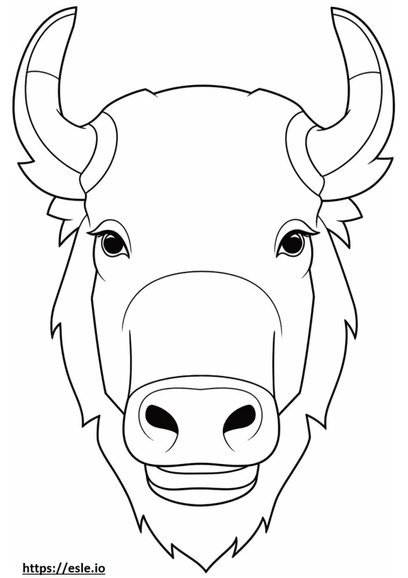 Cara de búfalo para colorir
