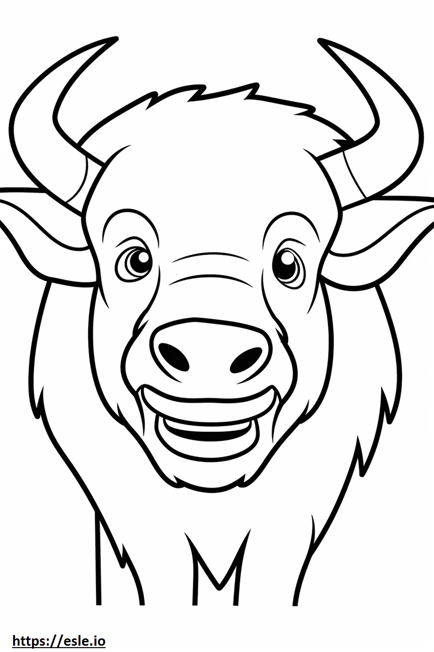 Emoji de sorriso de búfalo para colorir