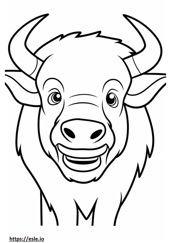 Emoji cu zâmbet de bivol de colorat