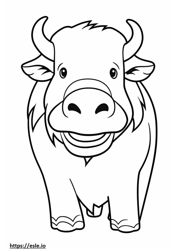 Emoji de sorriso de búfalo para colorir