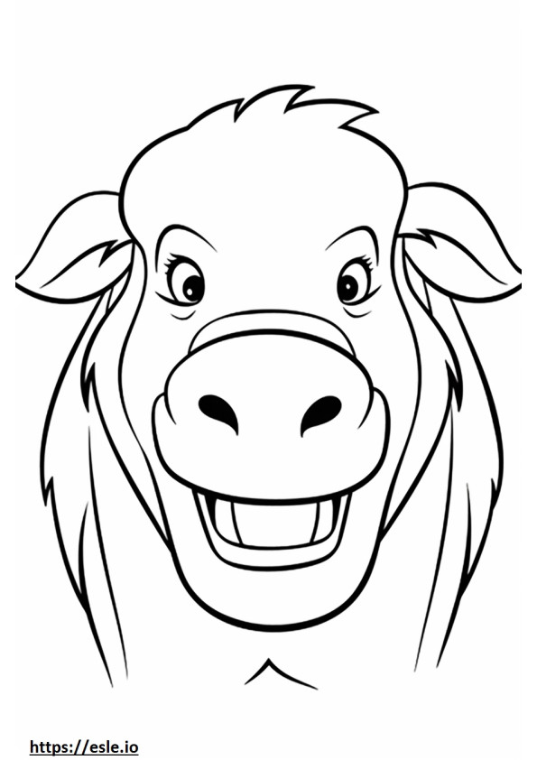 Buffalo smile emoji coloring page