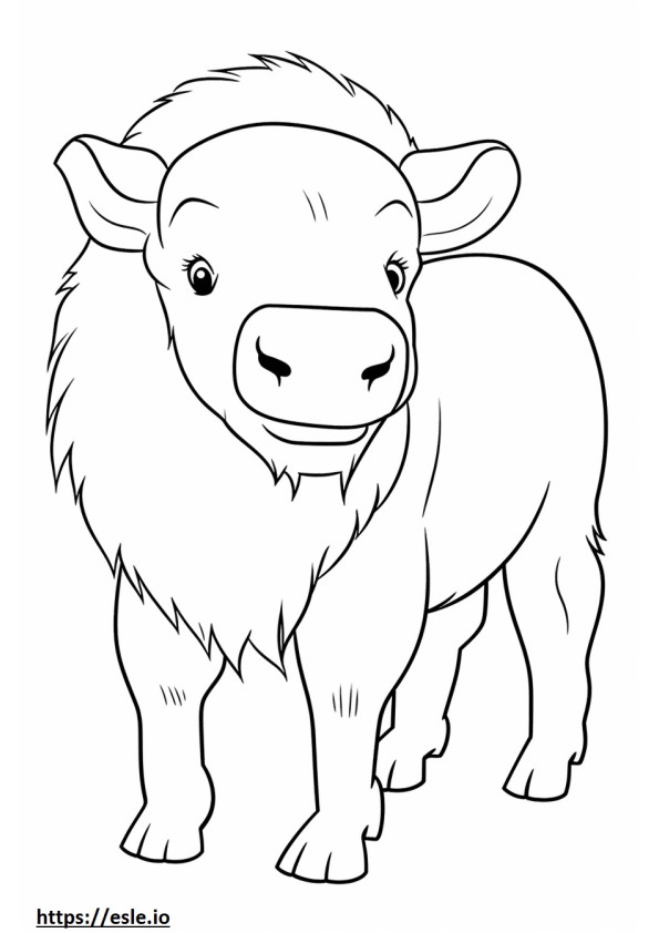 dibujos animados de búfalo para colorear e imprimir
