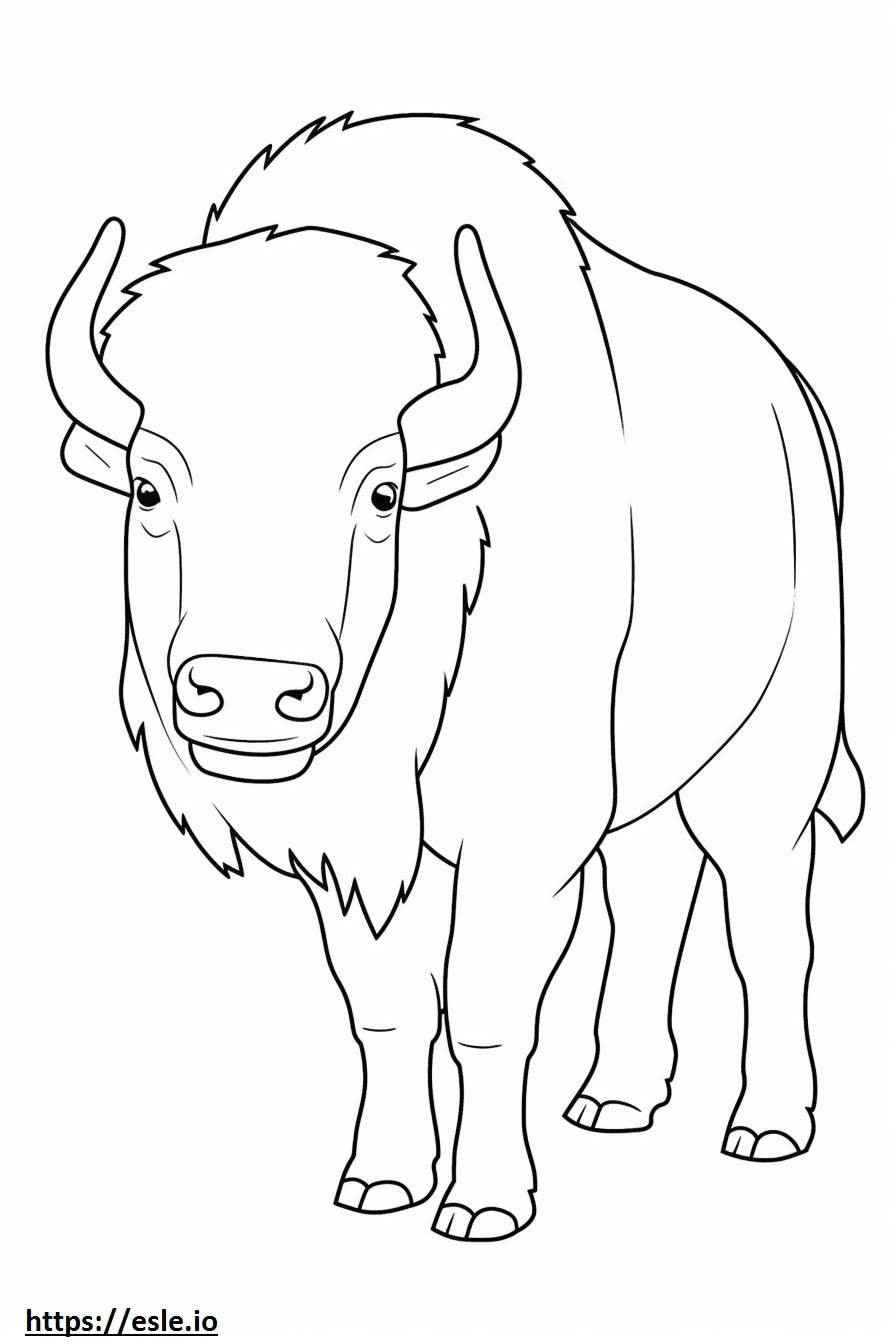 Büffel-Cartoon ausmalbild