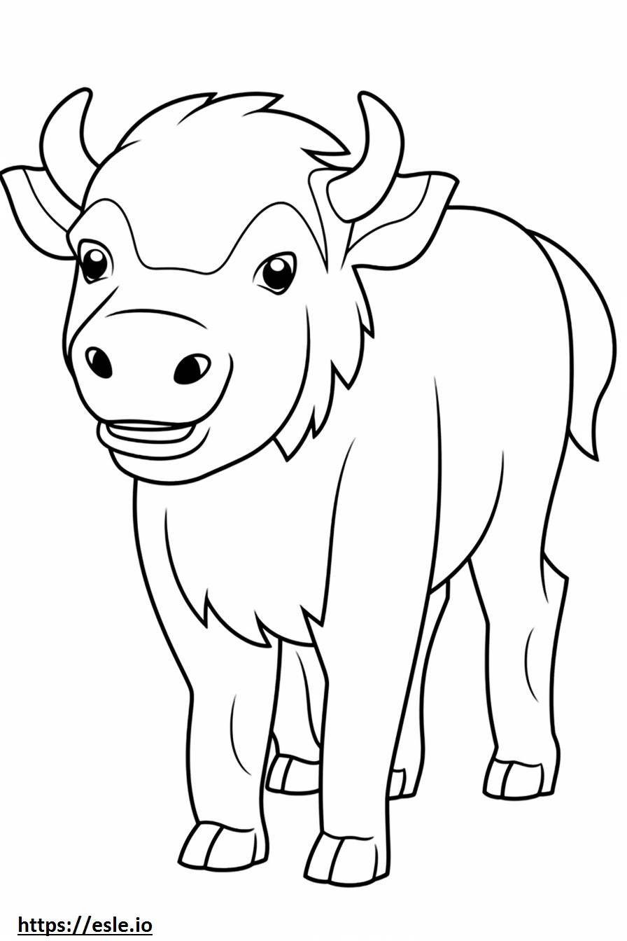 Cartone animato di bufalo da colorare