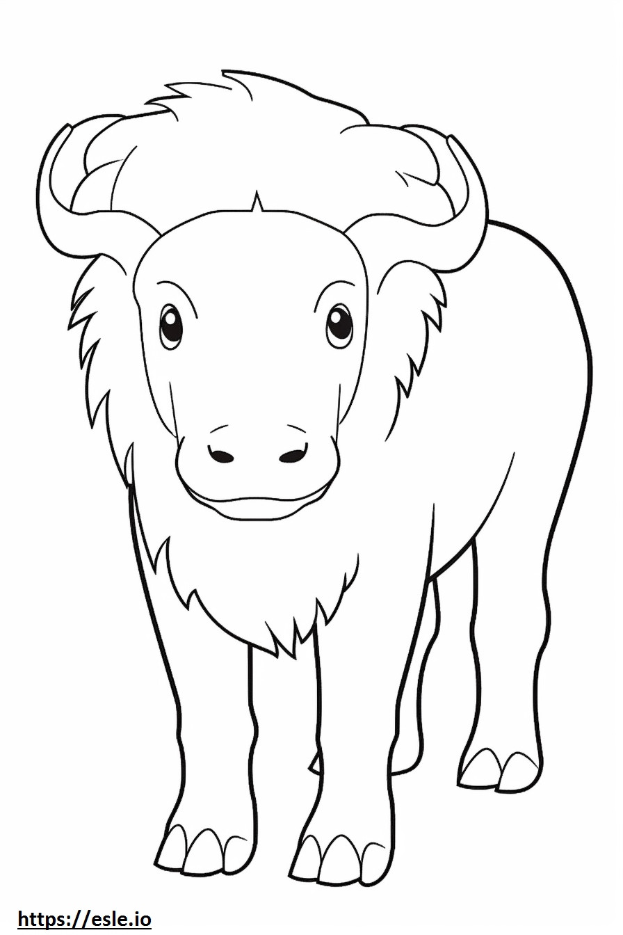 búfalo lindo para colorear e imprimir