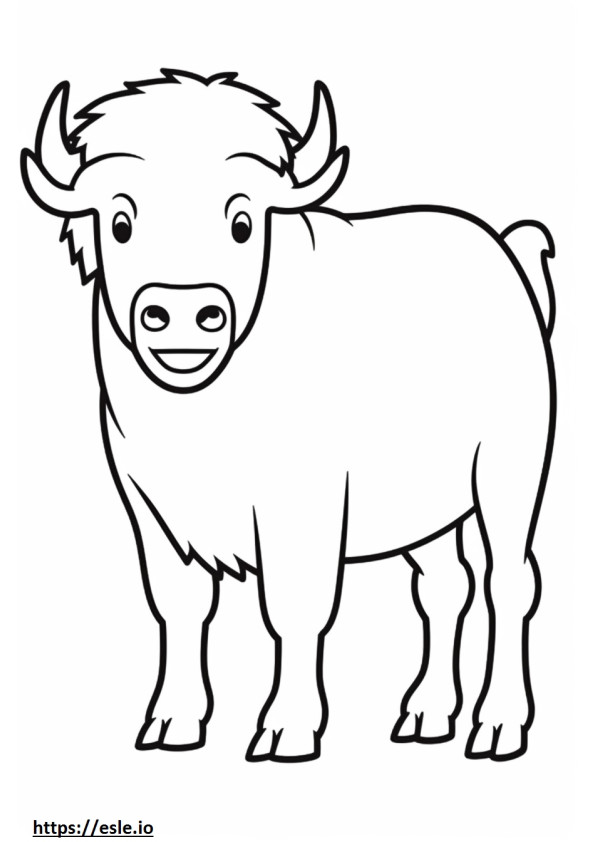 búfalo lindo para colorear e imprimir