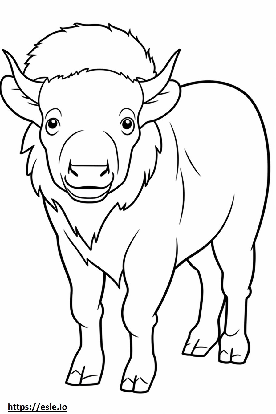 Buffalo cute coloring page