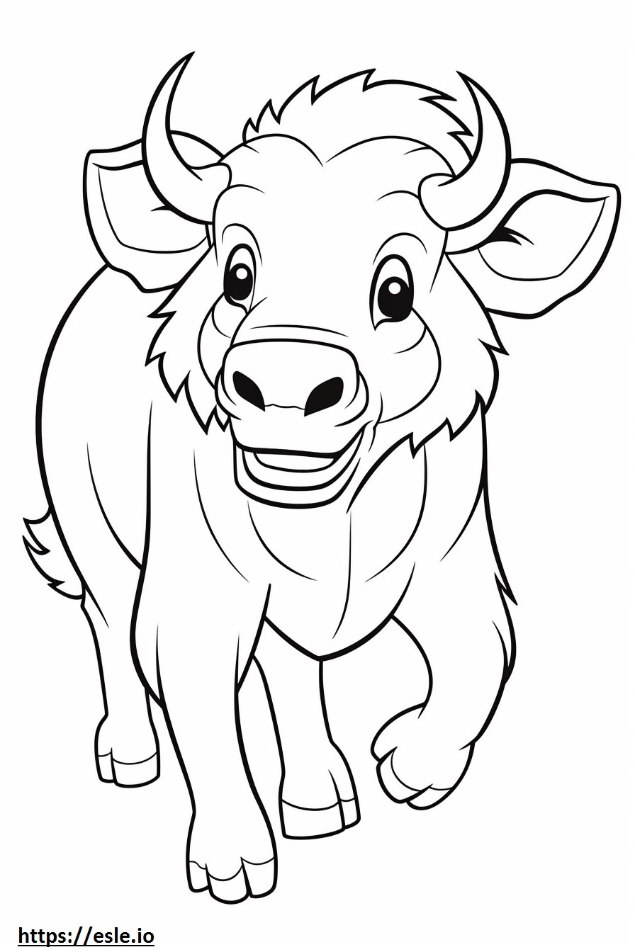 Búfalo feliz para colorir