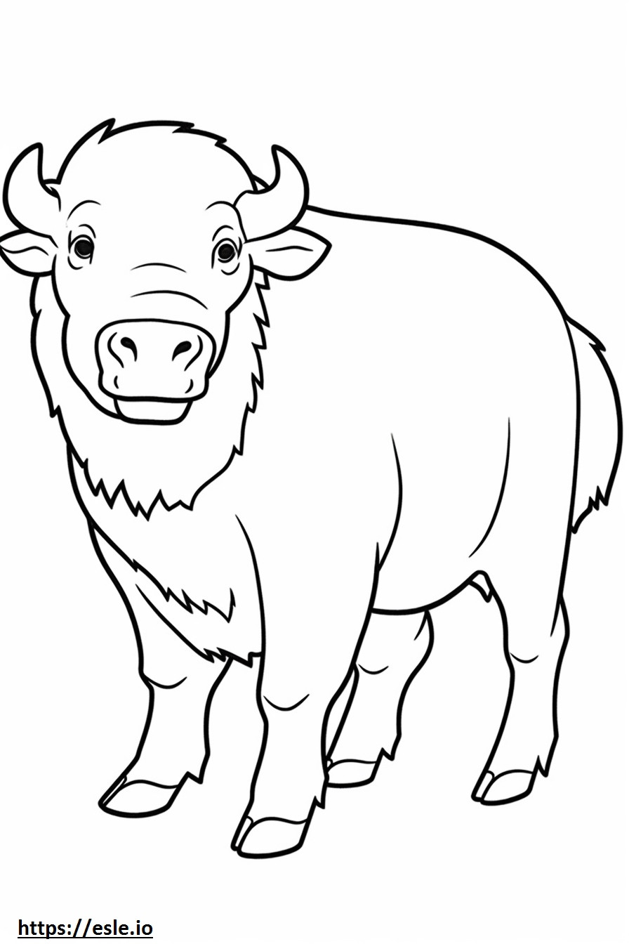Búfalo feliz para colorir
