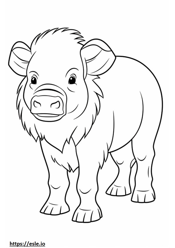 Buffalo happy coloring page