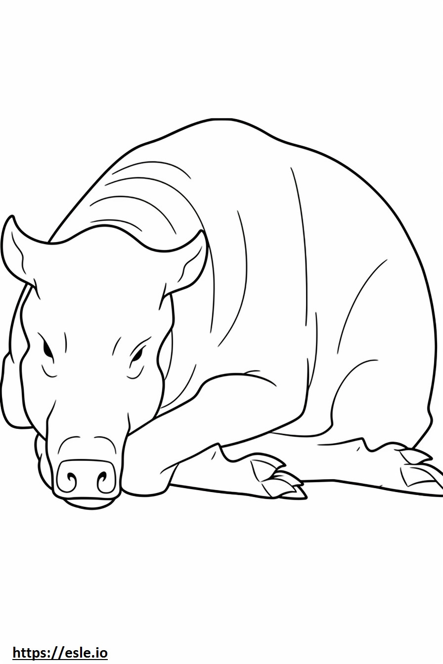 Búfalo dormindo para colorir