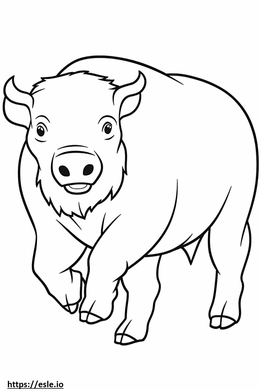 Bufalo che gioca da colorare