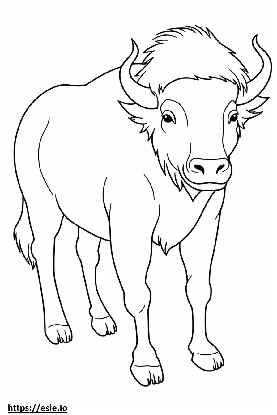 Bufalo che gioca da colorare