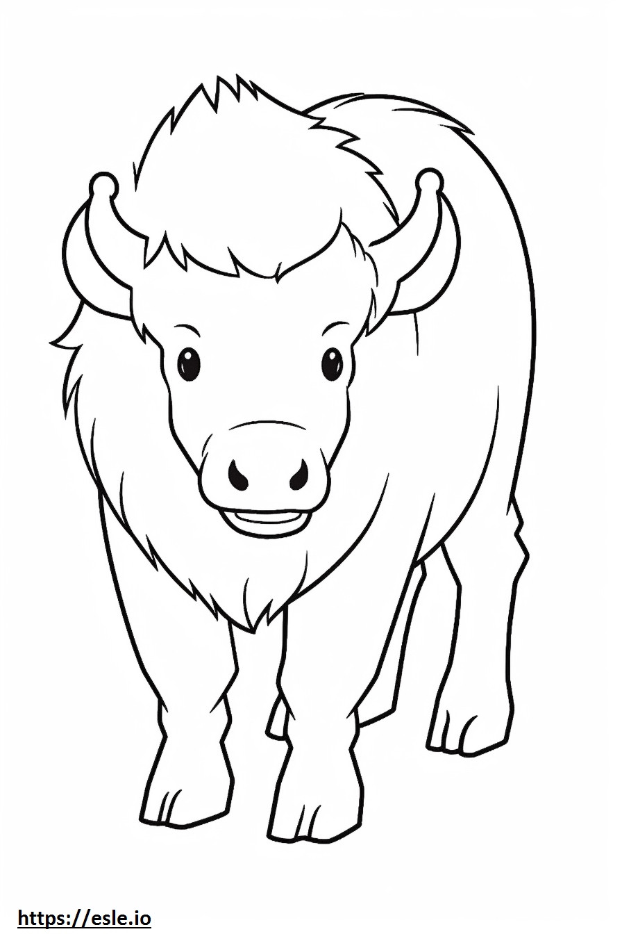 Buffalo Kawaii ausmalbild