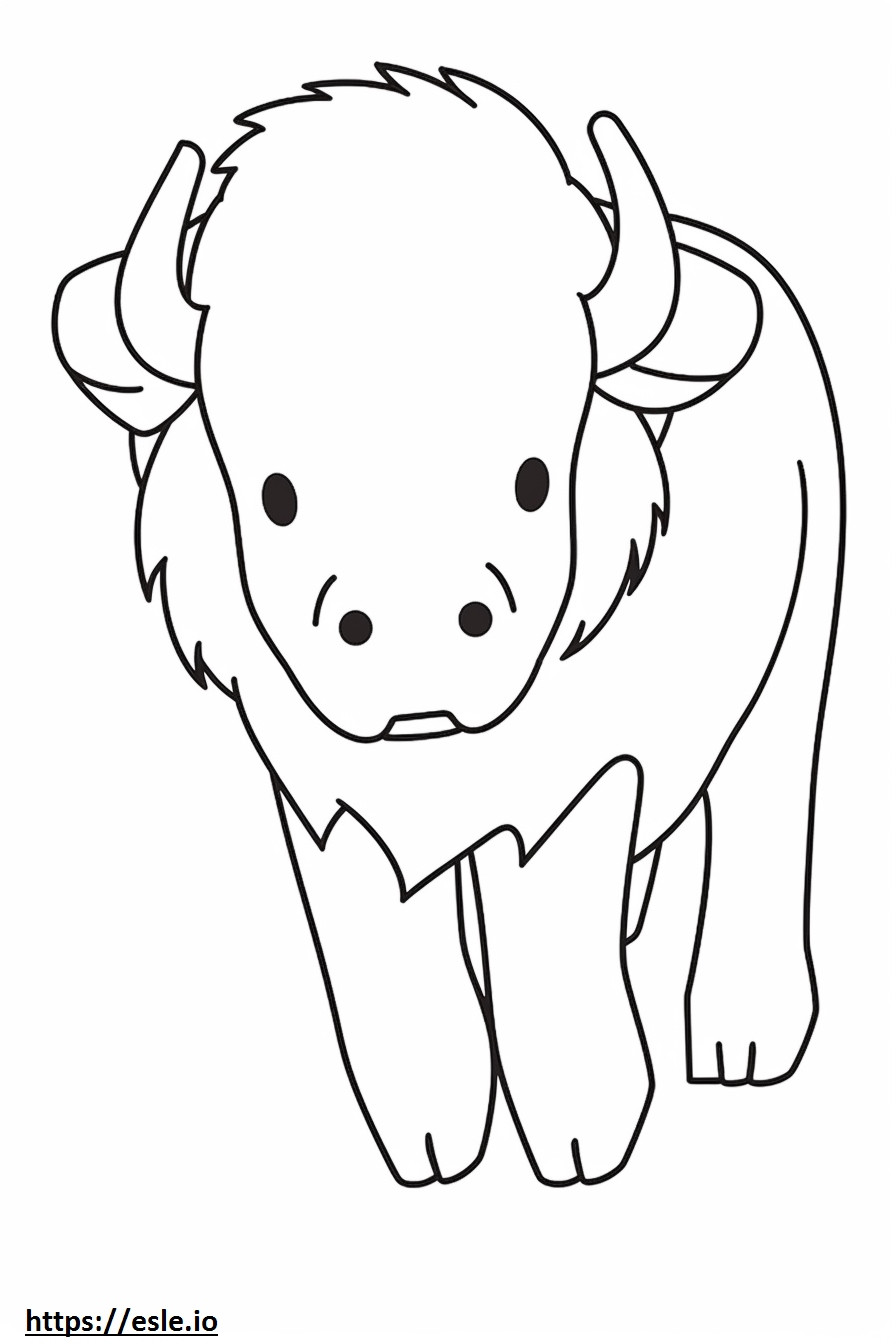 Buffalo Kawaii coloring page