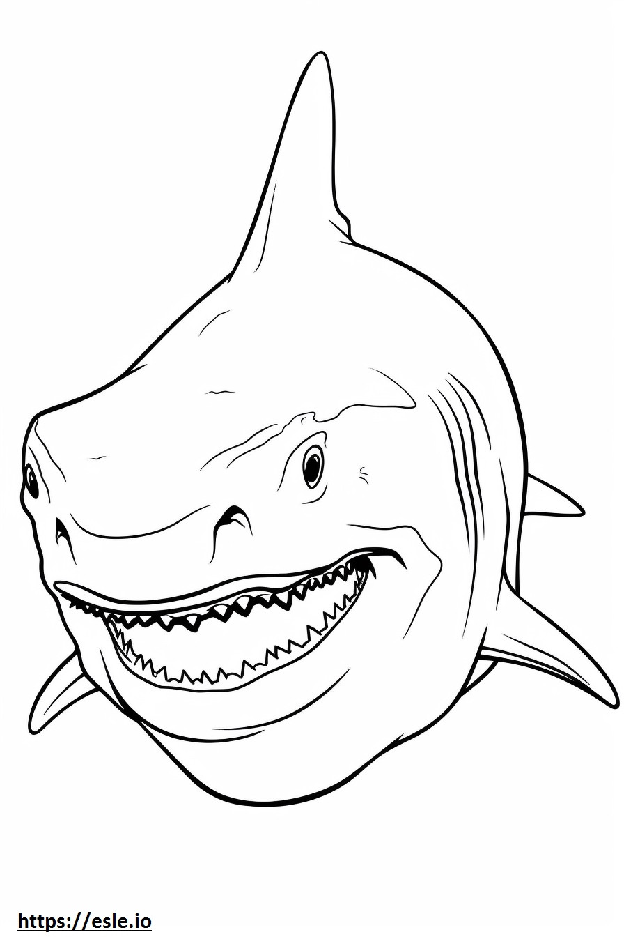 Cara de tiburón toro para colorear e imprimir