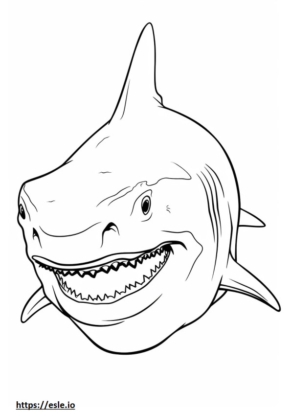 Cara de tiburón toro para colorear e imprimir