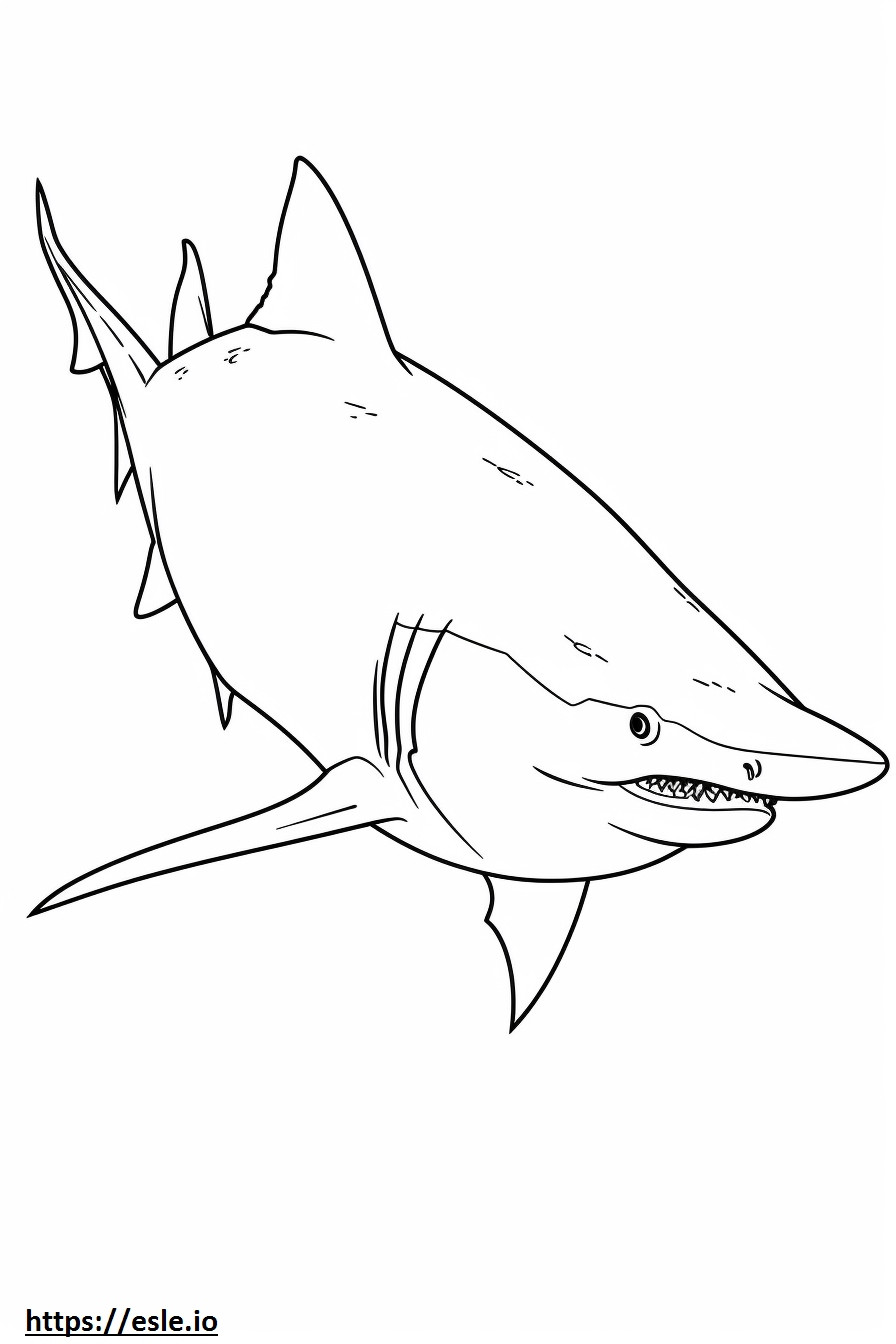 Corpo inteiro do tubarão-touro para colorir