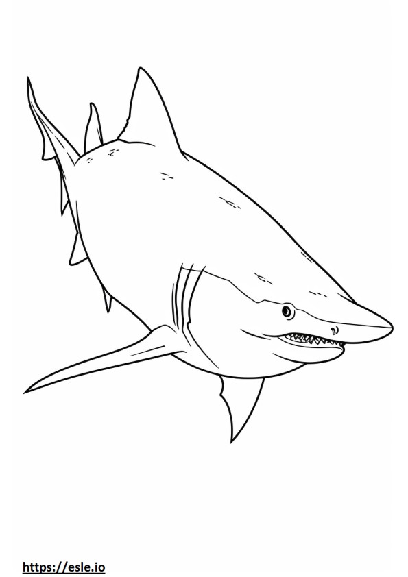 Bullenhai-Ganzkörper ausmalbild