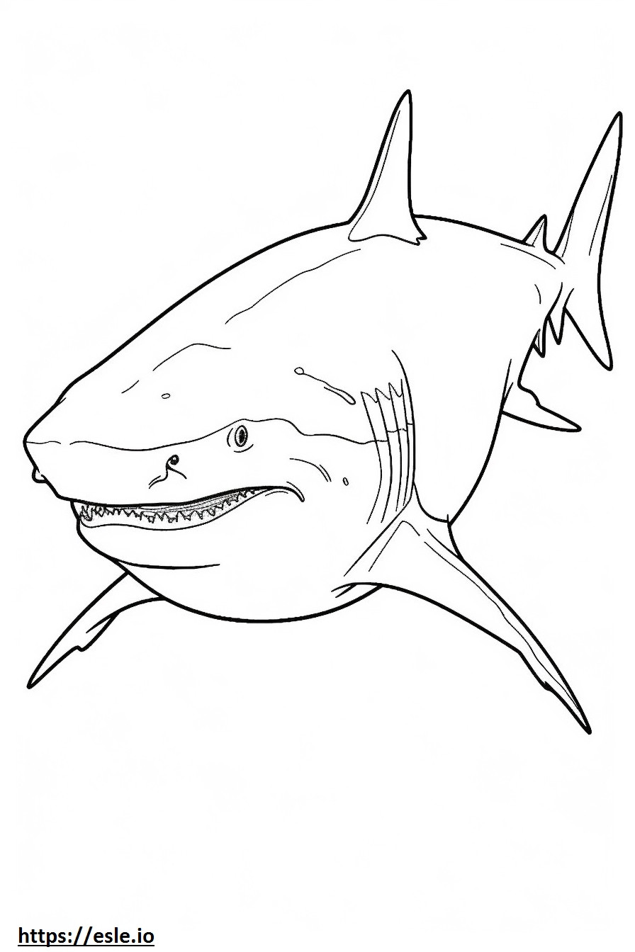 Bull Shark full body coloring page