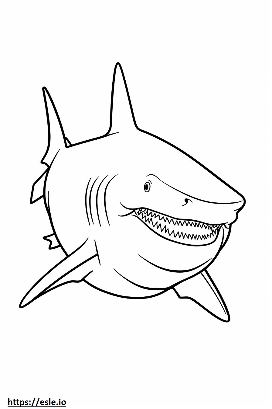 Boğa Köpekbalığı gülümseme emojisi boyama
