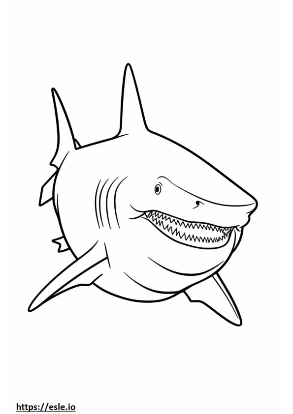 Bullenhai-Lächeln-Emoji ausmalbild