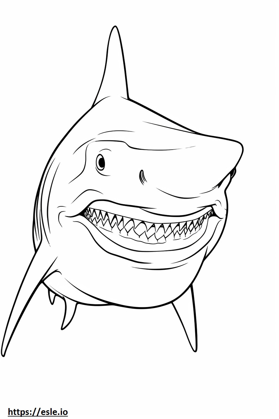 Coloriage Emoji sourire de requin bouledogue à imprimer