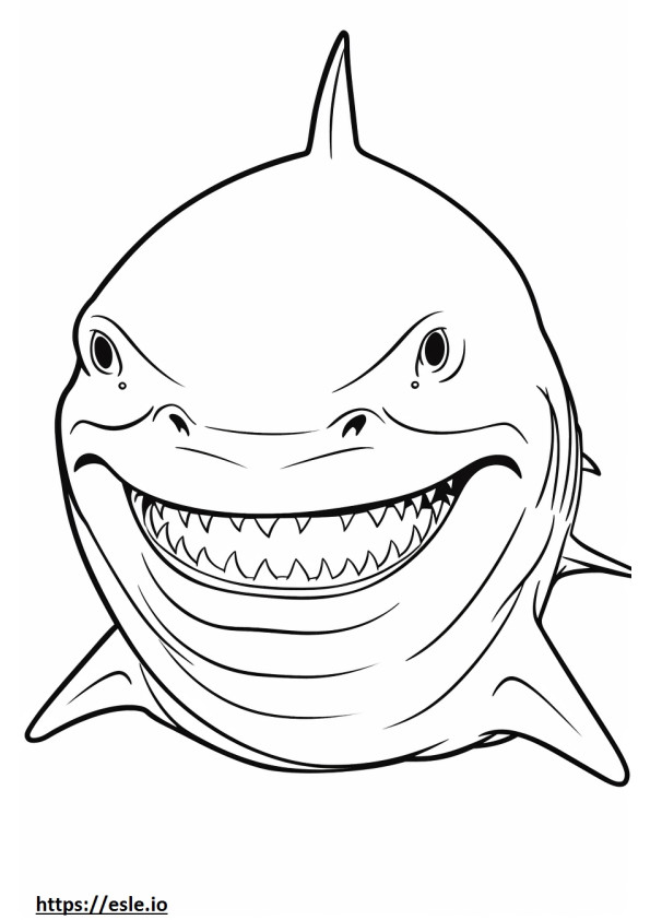 Bullenhai-Lächeln-Emoji ausmalbild