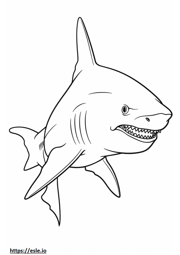 Cartone animato di squalo toro da colorare