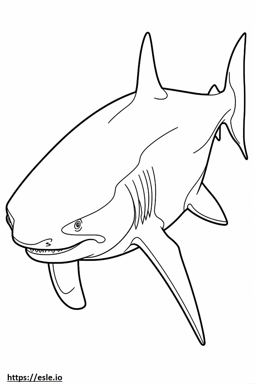 Desene animat cu rechin taur de colorat