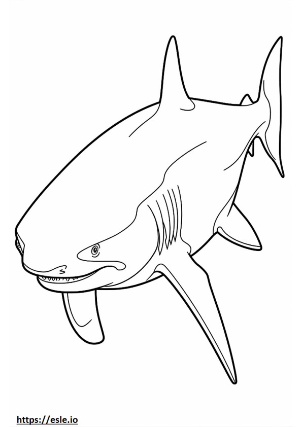 Bull Shark cartoon coloring page