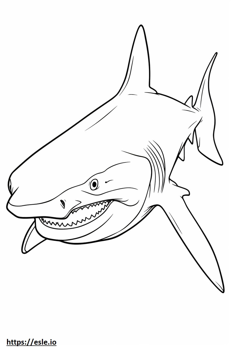 Tubarão-touro fofo para colorir