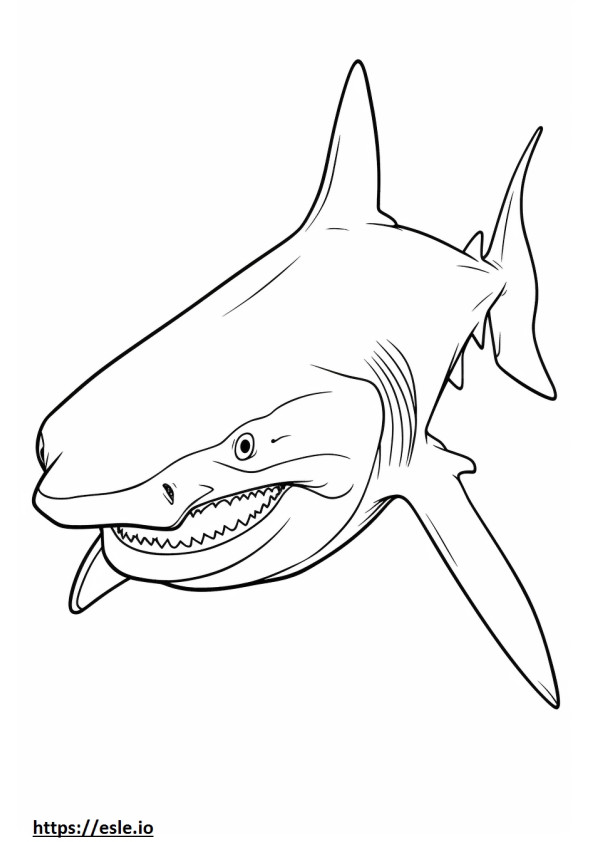 Bull Shark söpö värityskuva