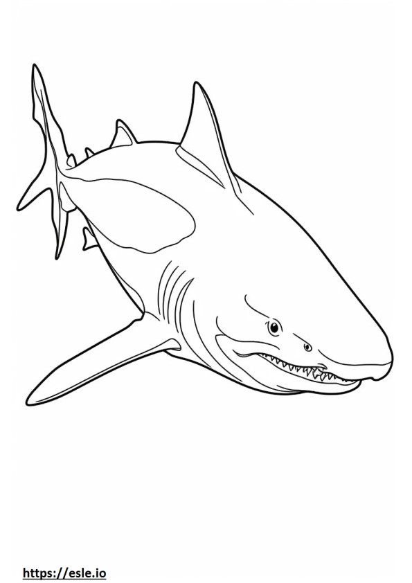 Tiburón toro lindo para colorear e imprimir