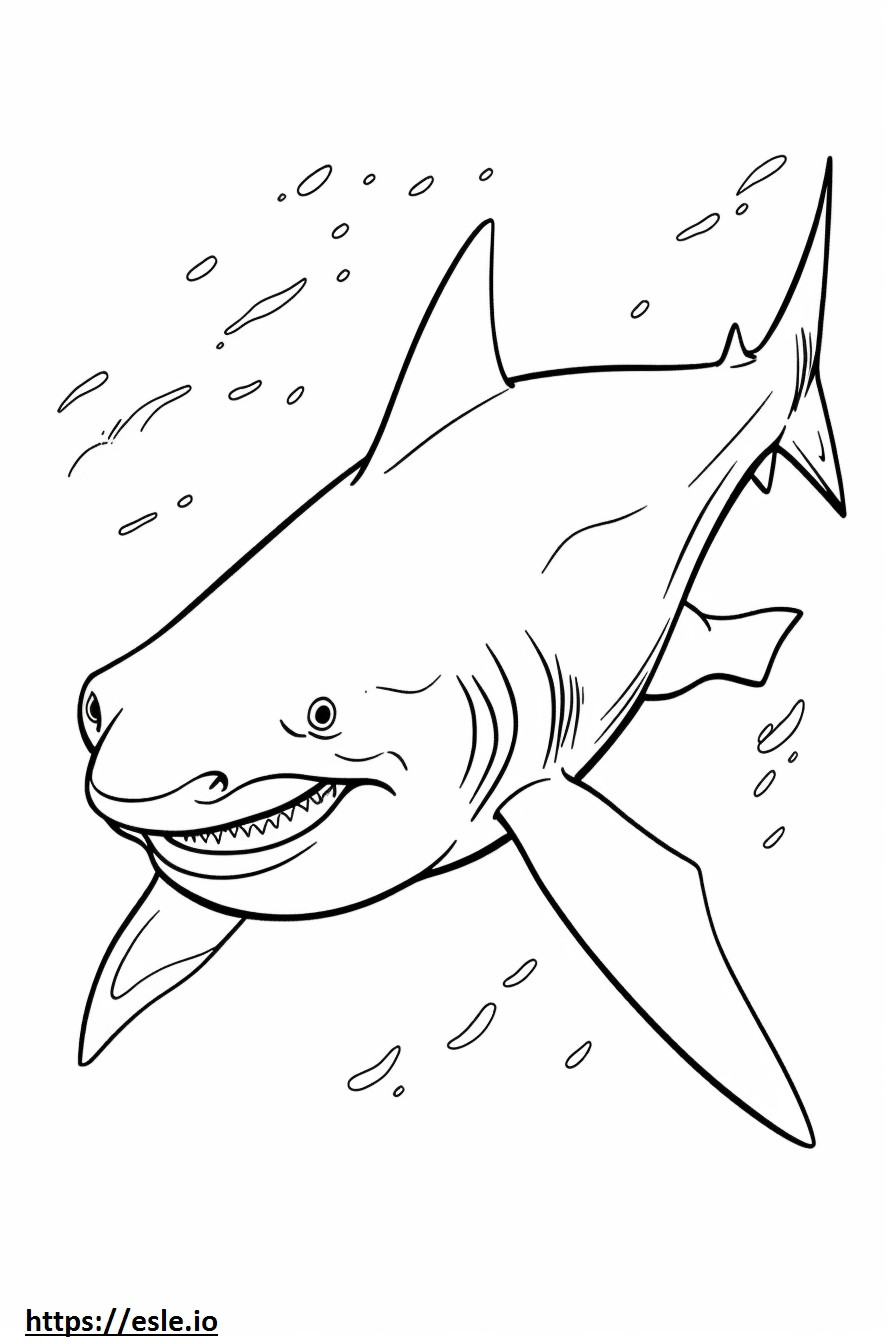 Bull Shark cute coloring page