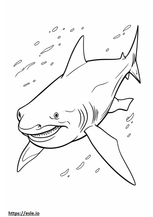 Tubarão-touro fofo para colorir