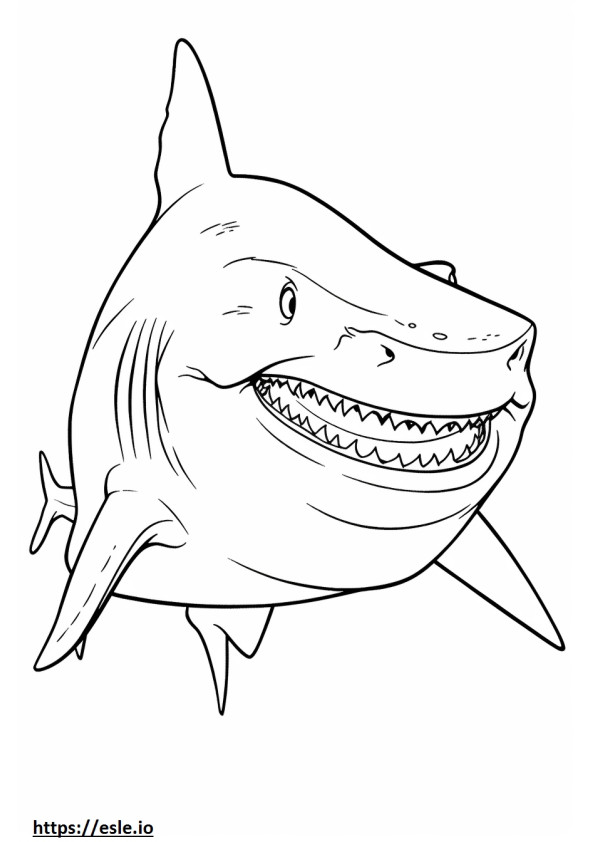 Bull Shark happy coloring page