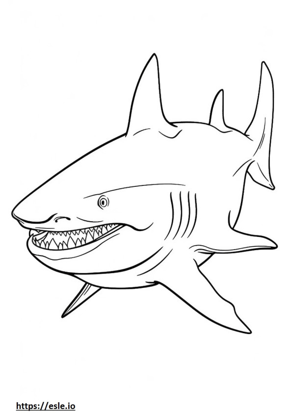 Bull Shark happy coloring page