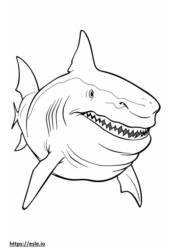 Coloriage Requin bouledogue heureux à imprimer