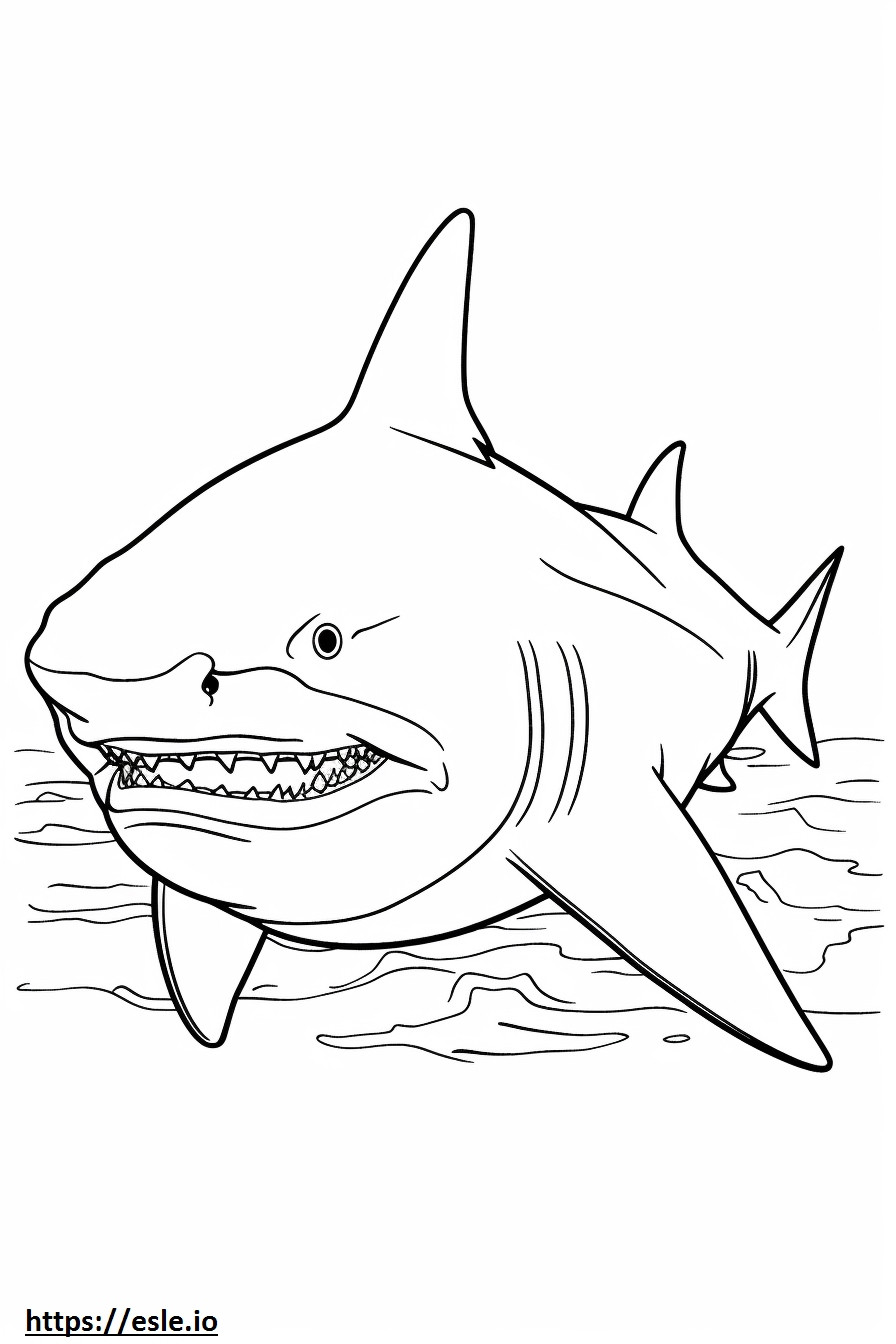 Tubarão-touro feliz para colorir