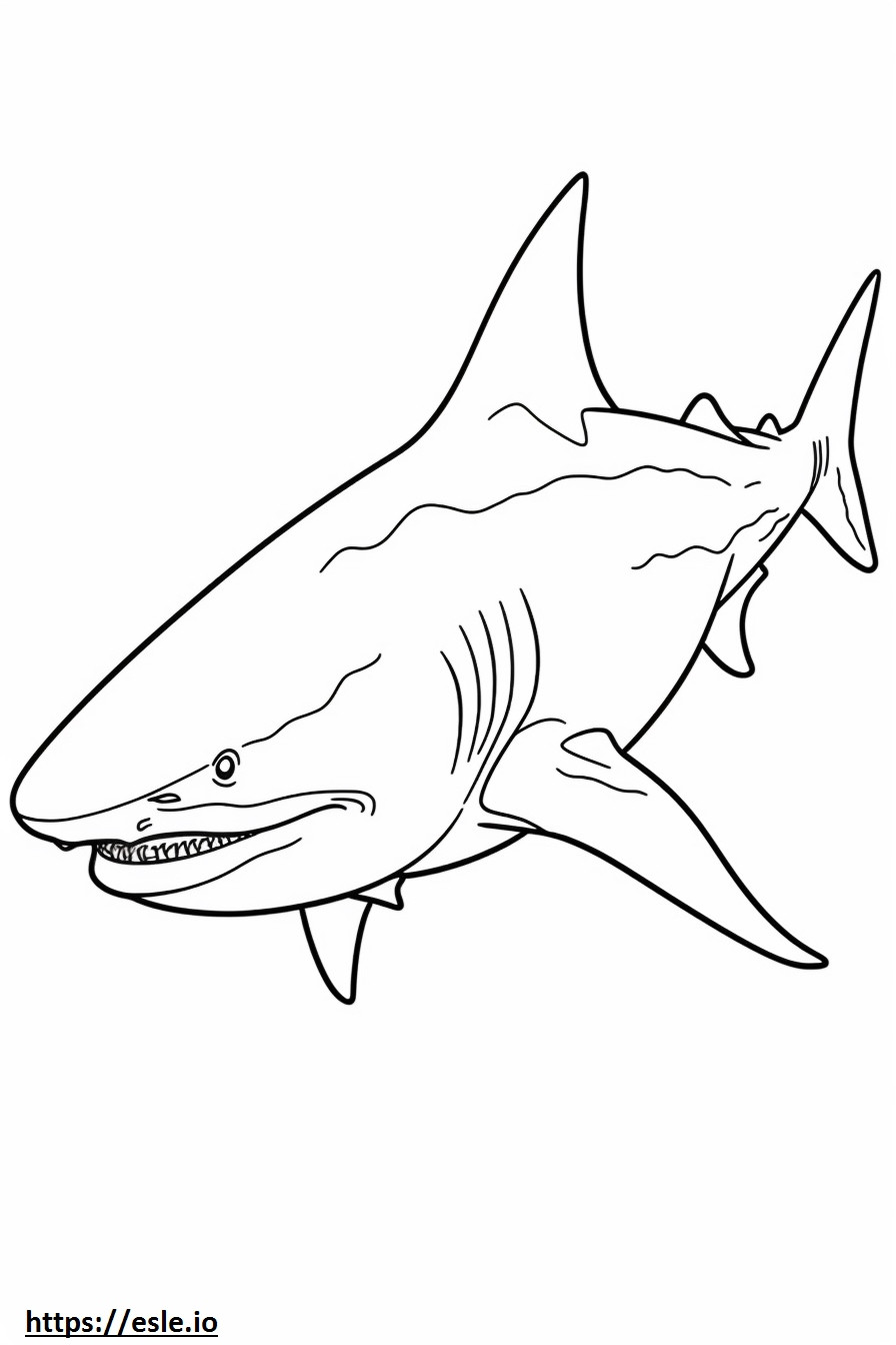 Tiburón toro jugando para colorear e imprimir