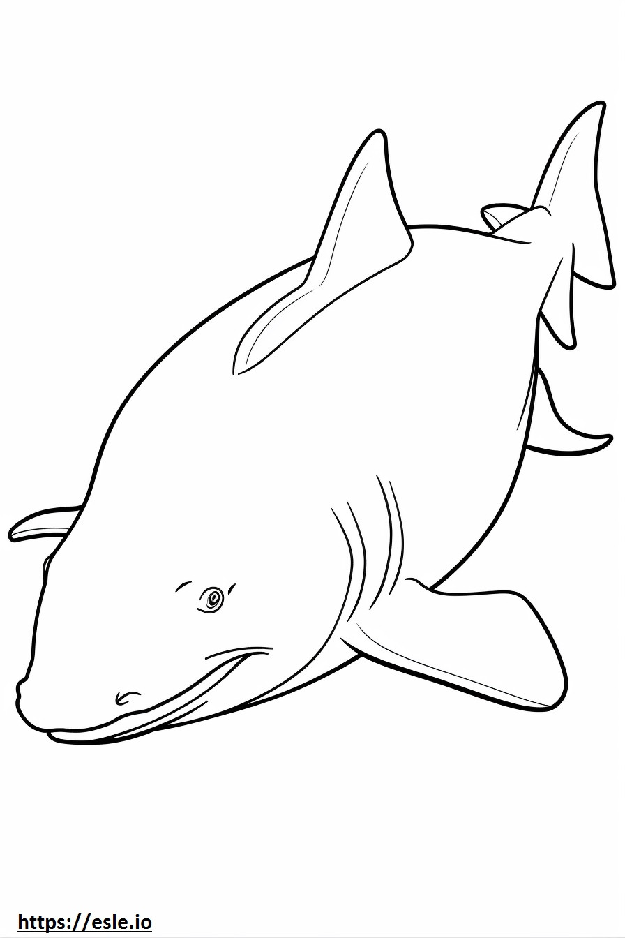Bull Shark Kawaii coloring page