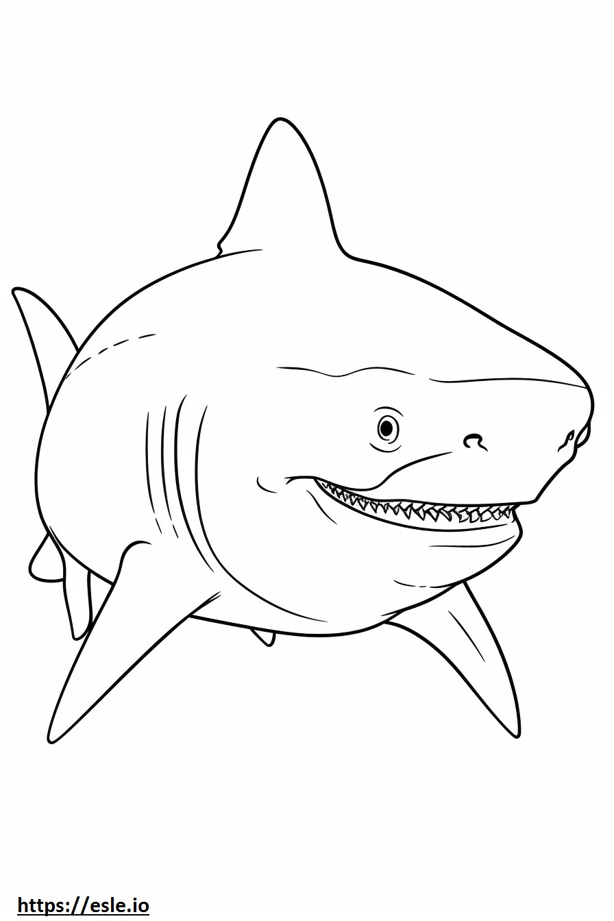 Tubarão Touro Kawaii para colorir