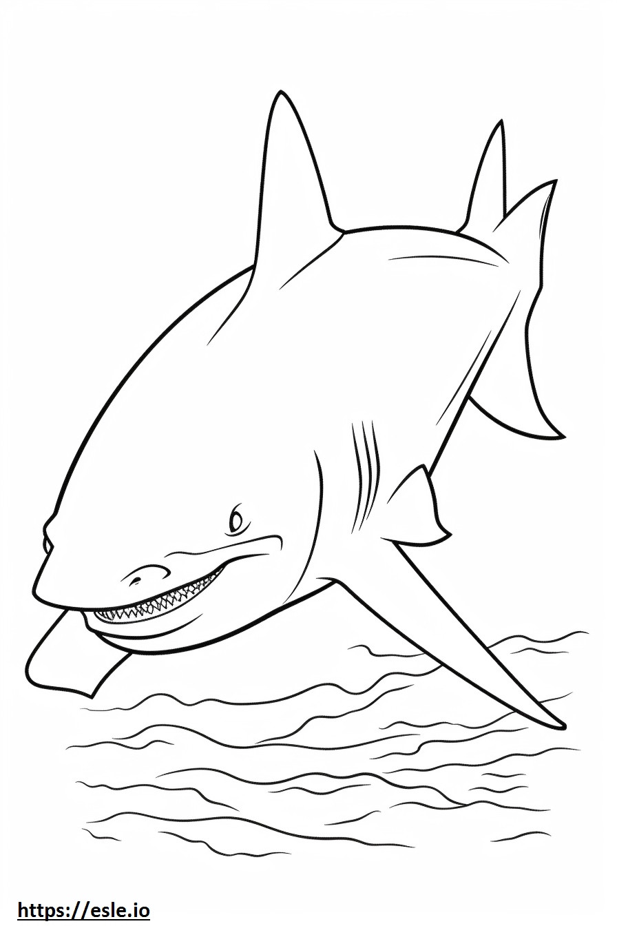 Bull Shark Friendly coloring page