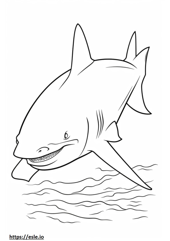 Coloriage Amical pour les requins bouledogue à imprimer