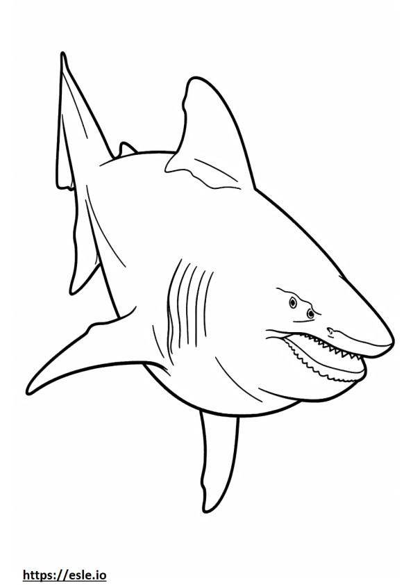 Bull Shark Friendly coloring page